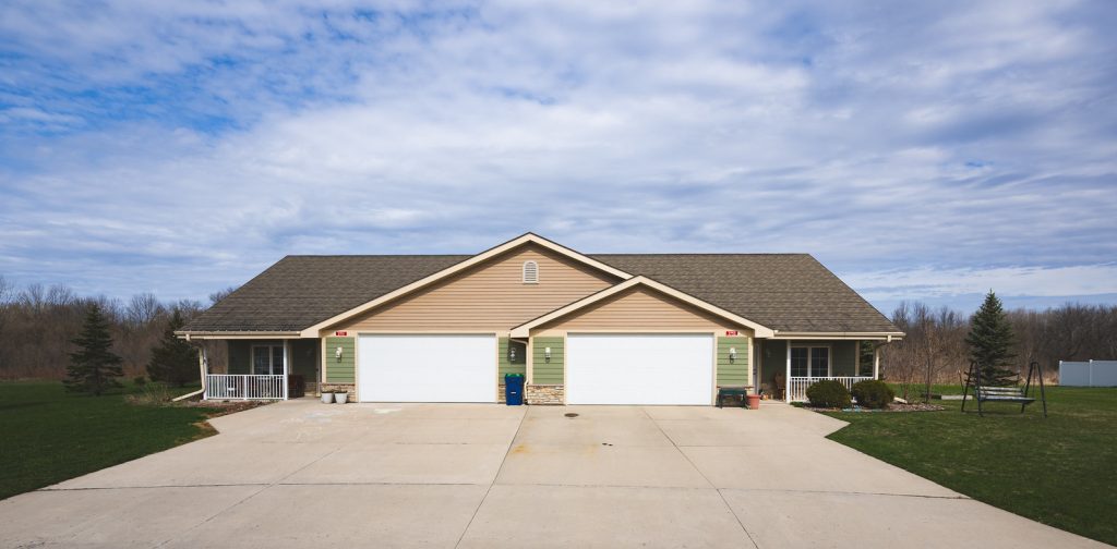 Tribal housing development with duplex homes built for the Oneida Tribe in Wisconsin.